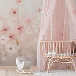 Papier peint Peinture de fleurs sur fond blanc