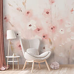 Papier peint Peinture de fleurs sur fond blanc