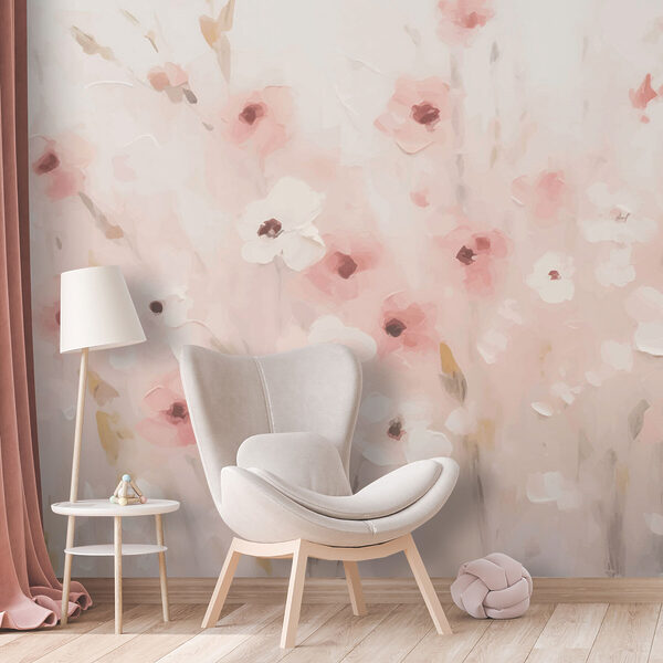 Papier peint Peinture de fleurs sur fond blanc (UGS : w01818) Papier peint Papier peint Peinture de fleurs sur fond blanc (UGS : w01818)