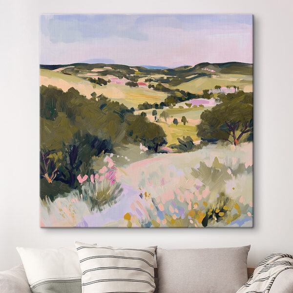 Peinture d'un paysage avec des arbres et des collines Tableaux Peinture d'un paysage avec des arbres et des collines