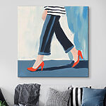 Tableaux Femme portant des chaussures rouges