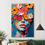 Tableaux Visage couvert de fleurs