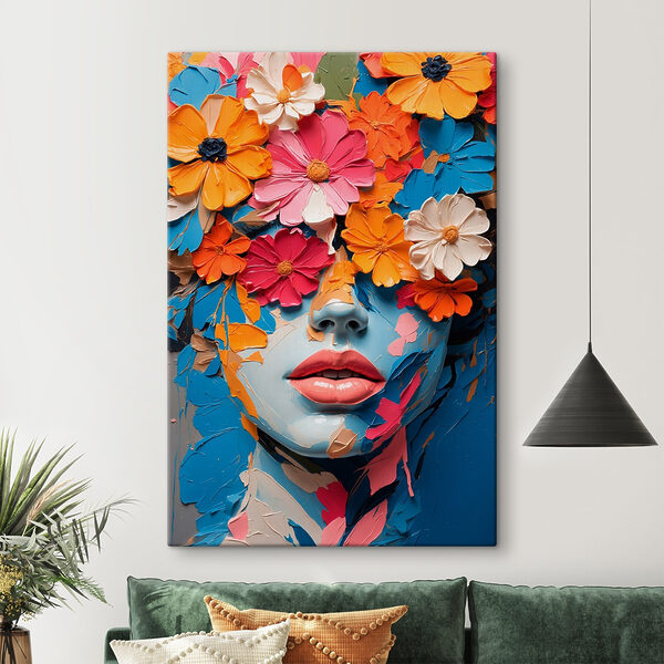 Visage couvert de fleurs Tableaux Visage couvert de fleurs