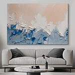 Tableaux Peinture blanche et bleue sur un mur