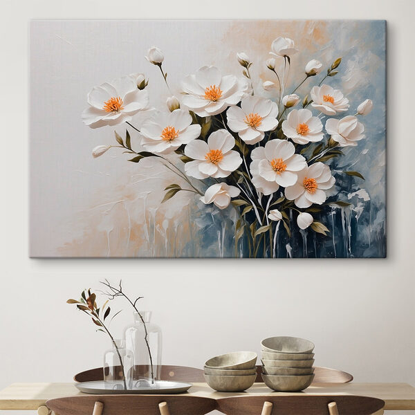 Peinture de fleurs blanches Tableaux Peinture de fleurs blanches