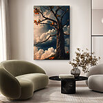 Tableaux Arbre avec des fruits orange