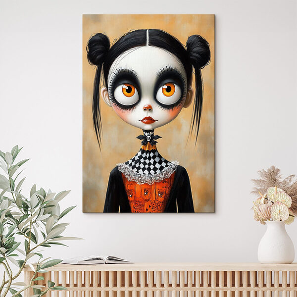 Fille de dessin animé avec de grands yeux Tableaux Fille de dessin animé avec de grands yeux