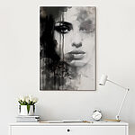 Tableaux Visage de femme avec des fleurs