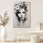 Tableaux Peinture d'une femme avec des fleurs dans les cheveux