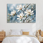 Tableaux Groupe de fleurs blanches sur une branche d'arbre