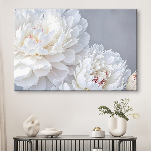 Fleurs blanches dans une délicate étreinte Tableaux Fleurs blanches dans une délicate étreinte