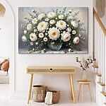 Tableaux Vase de fleurs blanches