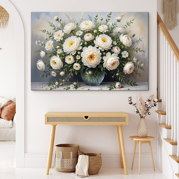 Vase de fleurs blanches Tableaux Vase de fleurs blanches