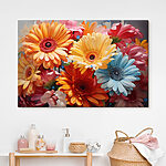 Tableaux Groupe de fleurs colorées