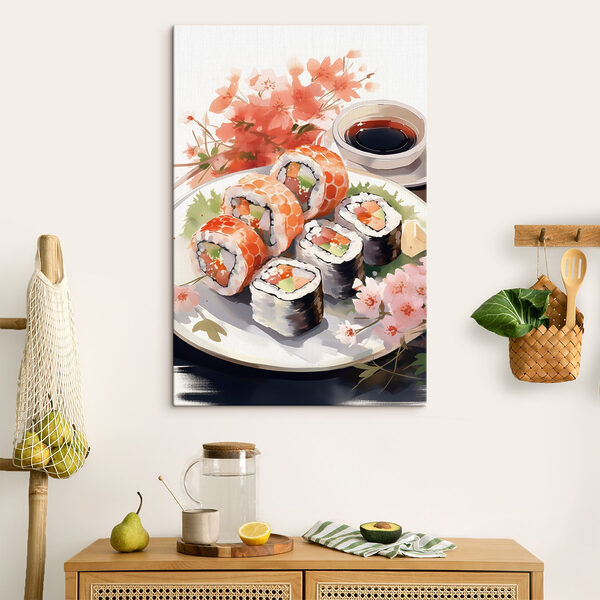 Assiette de sushis et sauce Tableaux Assiette de sushis et sauce