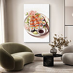 Tableaux Assiette de sushis avec baguettes