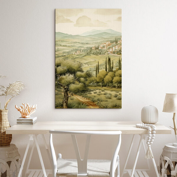 Paysage avec arbres et bâtiments Tableaux Paysage avec arbres et bâtiments