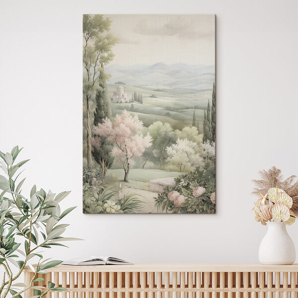 Paysage avec des arbres et un bâtiment Tableaux Paysage avec des arbres et un bâtiment