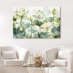 Tableaux Peinture de fleurs blanches et de feuilles vertes