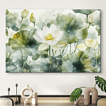 Tableaux Des lotus fleurissent au milieu d'une brume éthérée.