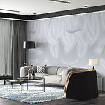 Papier peint Plumes blanches tombantes