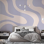 Papier peint Motif violet et blanc