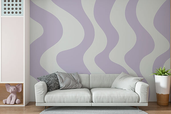 Lignes ondulées violettes et blanches Papier peint Lignes ondulées violettes et blanches