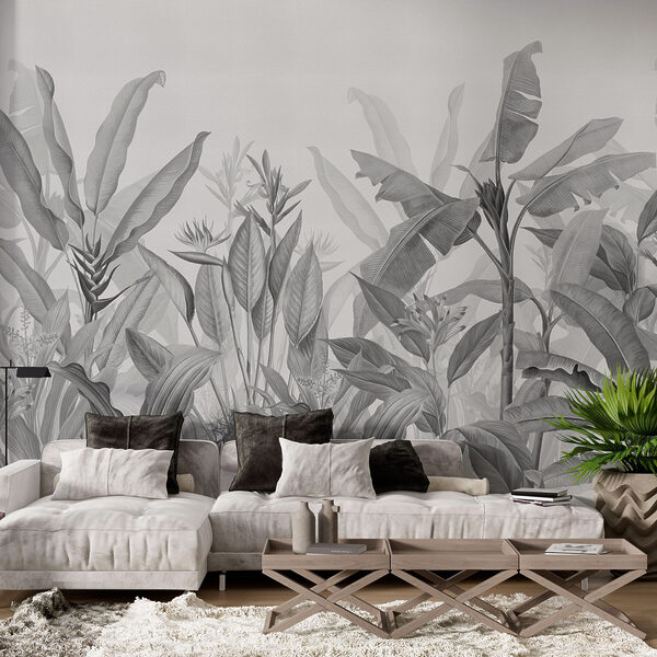 La jungle monochrome attend d'être explorée Papier peint La jungle monochrome attend d'être explorée