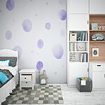 Papier peint Surface blanche avec des points violets