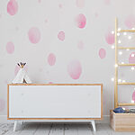 Papier peint Papier peint à pois roses et blancs