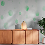 Papier peint Surface blanche avec des points verts