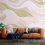 Papier peint Vagues blanches et vertes