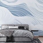 Papier peint Vagues blanches et grises