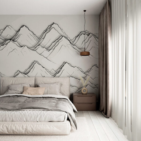Dessin de montagnes Papier peint Dessin de montagnes