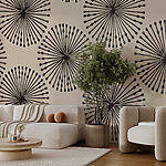 Papier peint Motif de cercles noirs et blancs