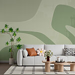 Papier peint Fond vert et blanc
