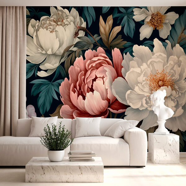 Élégante symphonie florale en fleurs Papier peint Élégante symphonie florale en fleurs
