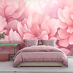 Papier peint Immersion de fleurs roses douces