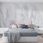 Papier peint Groupe d'herbe sur fond blanc
