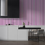 Papier peint Lignes verticales violettes et blanches