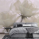 Papier peint Groupe de fleurs blanches