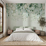 Papier peint Feuilles éthérées dans des tons pastel