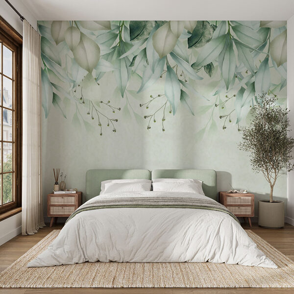 Feuilles éthérées dans des tons pastel Papier peint Feuilles éthérées dans des tons pastel