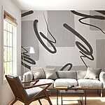 Papier peint Tourbillons monochromes sur silence texturé
