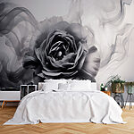Papier peint Image en noir et blanc d'une rose