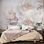 Papier peint Groupe de fleurs blanches