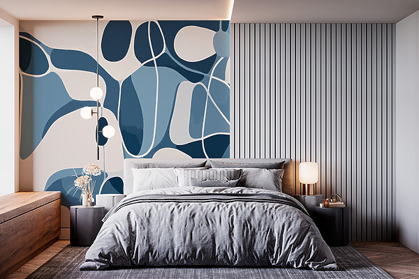 Motif bleu et blanc Papier peint Motif bleu et blanc