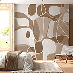 Papier peint Motif marron et blanc