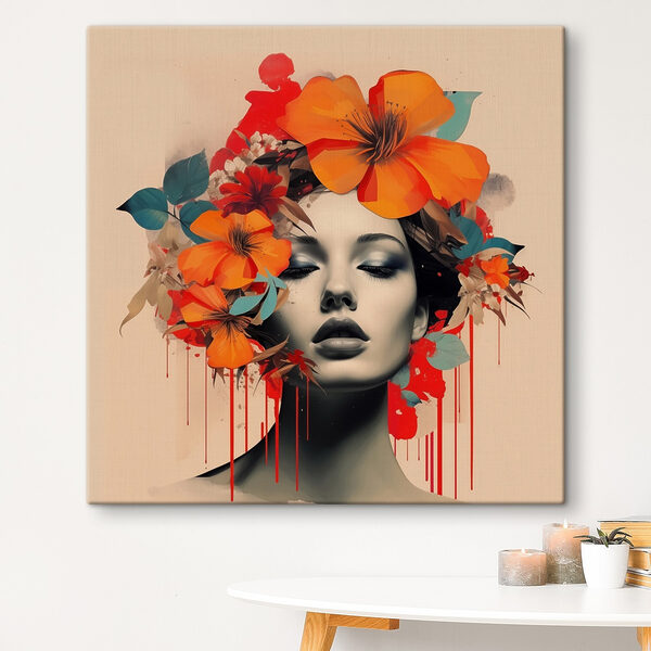 Femme avec des fleurs dans les cheveux Tableaux Femme avec des fleurs dans les cheveux