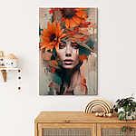 Tableaux Femme avec des fleurs dans les cheveux
